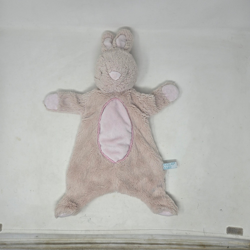 Douglas Baby Pink Bunny Rabbit Plush Snuggle Toy Flat Lovey Security Blanket